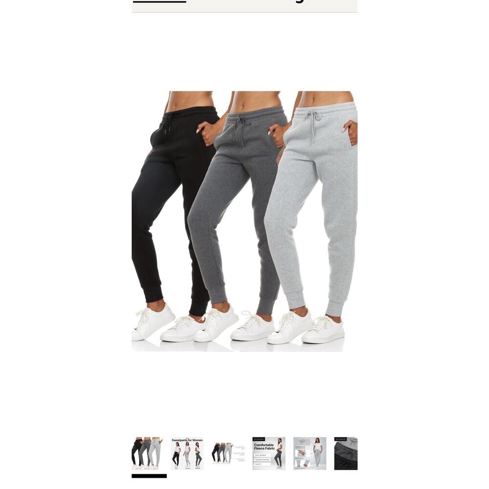BottomLine 3 Pack Sweatpants Women, Comfortable Womens Sweatpants, Fleece Large